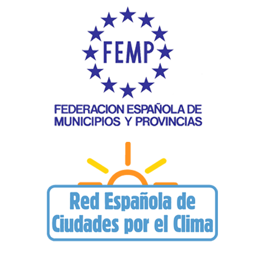 Logos FEMP y Red Española de Ciudades por el clima